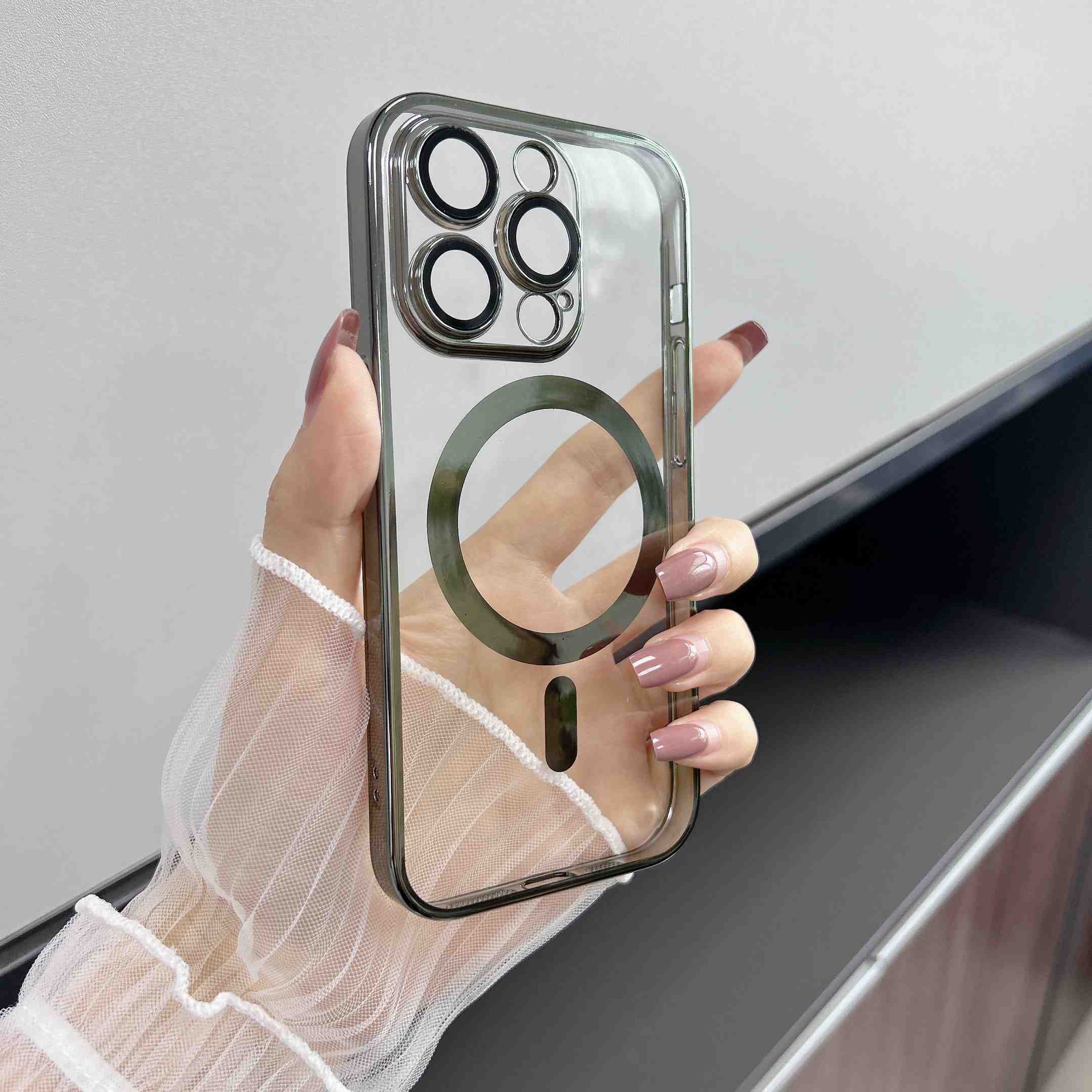 Caixa de celular magnético eletroplinado