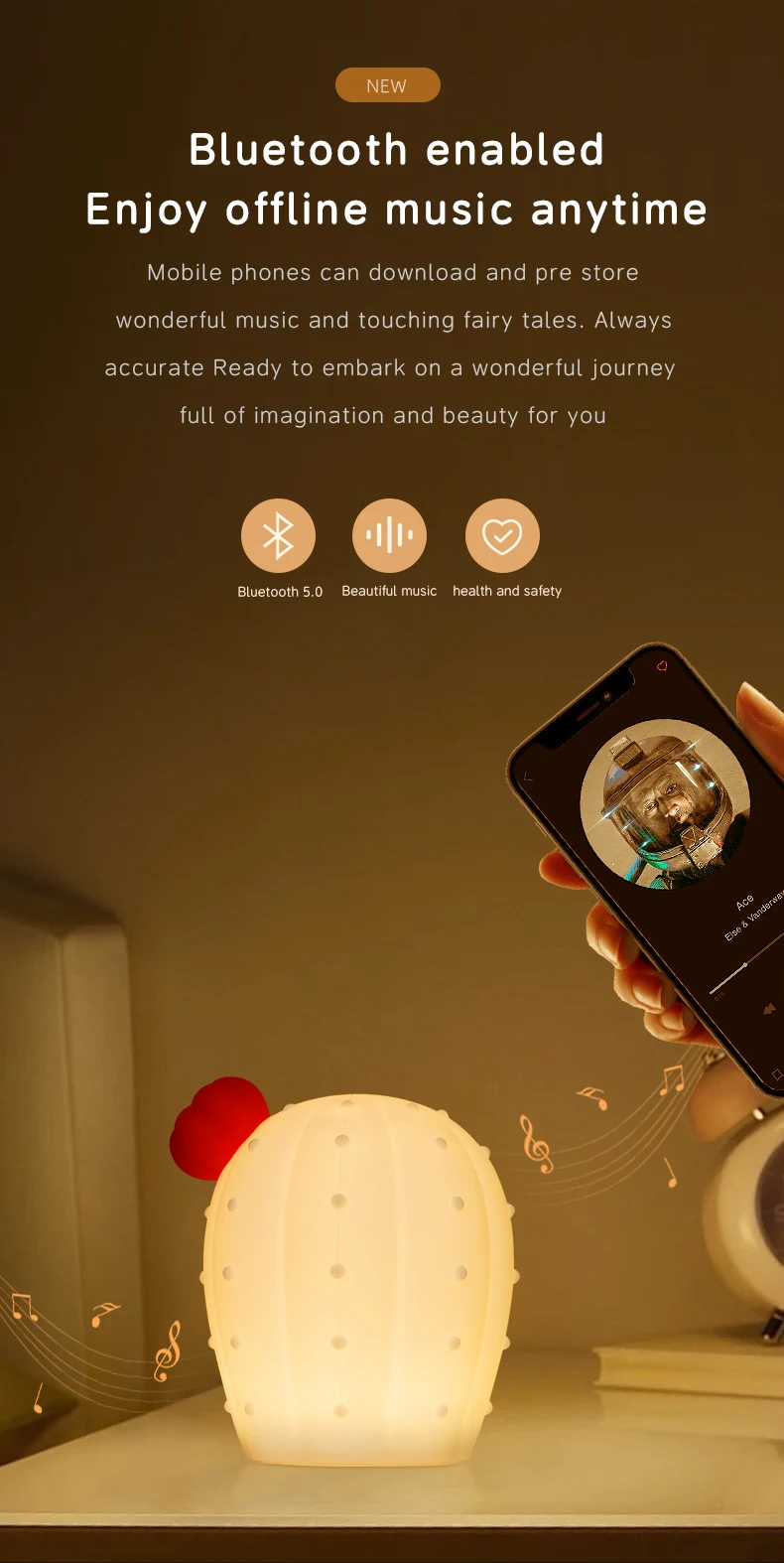 Cactus Colorful Creative Small Night Light