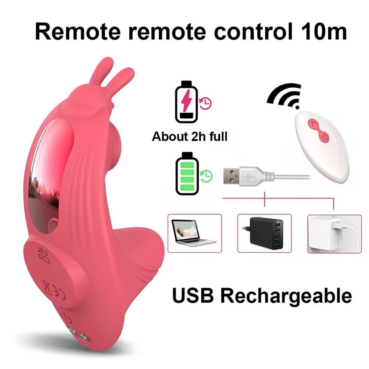 Wireless remote control rabbit vibrator